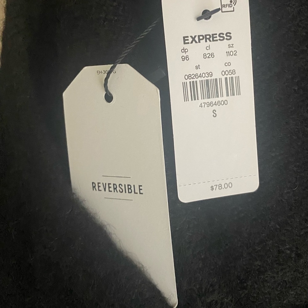 NWT-EXPRESS-BLACK REVERSIBLE SWEATER-WOMENS SIZE SMALL - Picture 7 of 7